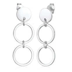Elli "Ohrhänger Plättchen Ringe< Ohrringe|Silber