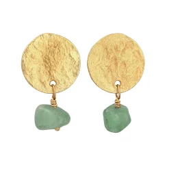 Elli "Ohrhänger Plättchen Vintage | Aventurin (Grün)< Ohrringe|Vergoldet