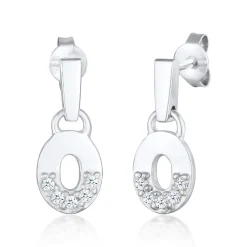 Elli "Ohrhänger Rund Geo | Diamant (0.15 ct.)< Ohrringe|Vergoldet