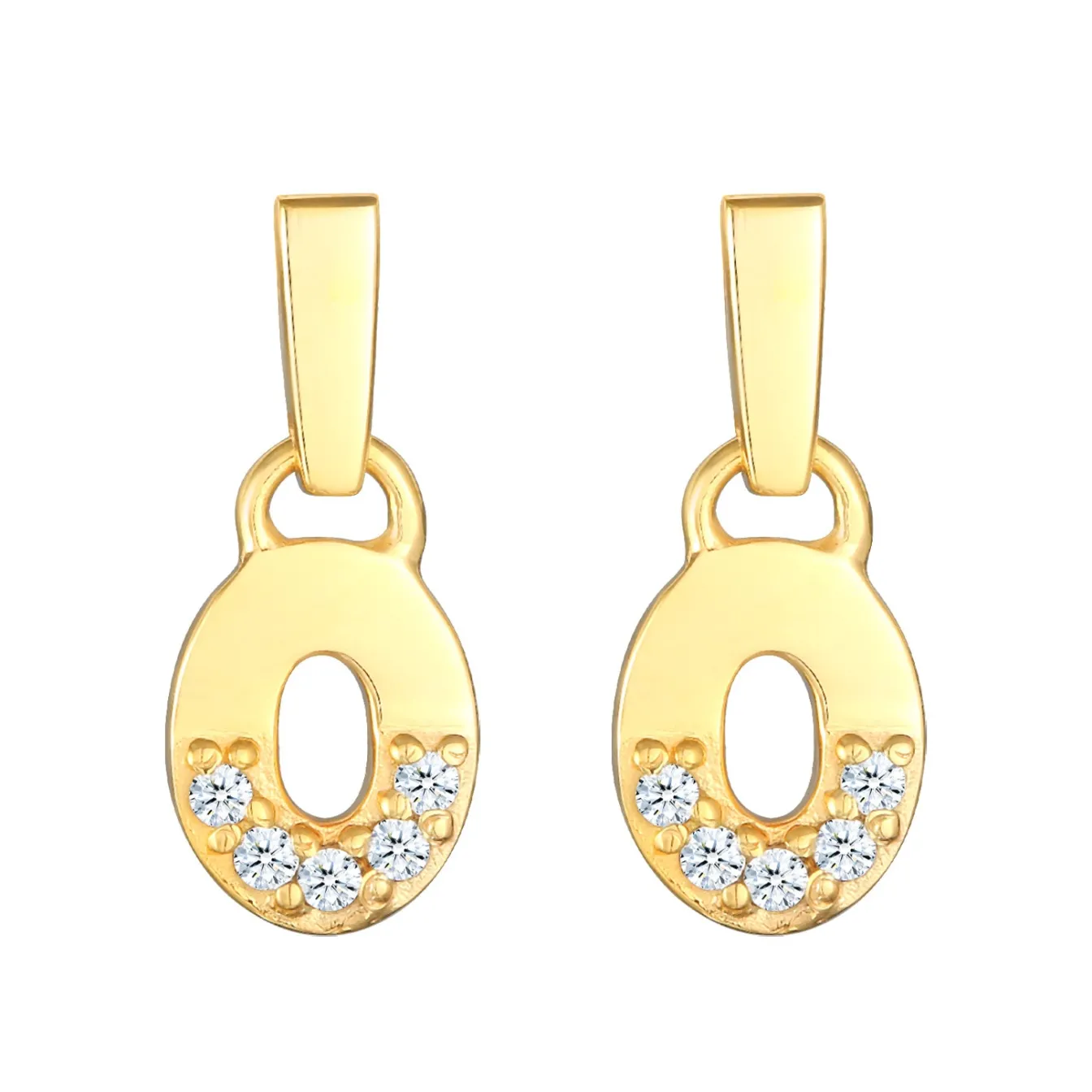 Elli "Ohrhänger Rund Geo | Diamant (0.15 ct.)< Ohrringe|Vergoldet