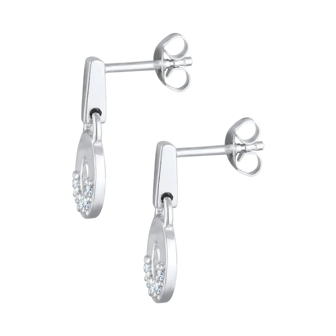 Elli "Ohrhänger Rund Geo | Diamant (0.15 ct.)< Ohrringe|Vergoldet