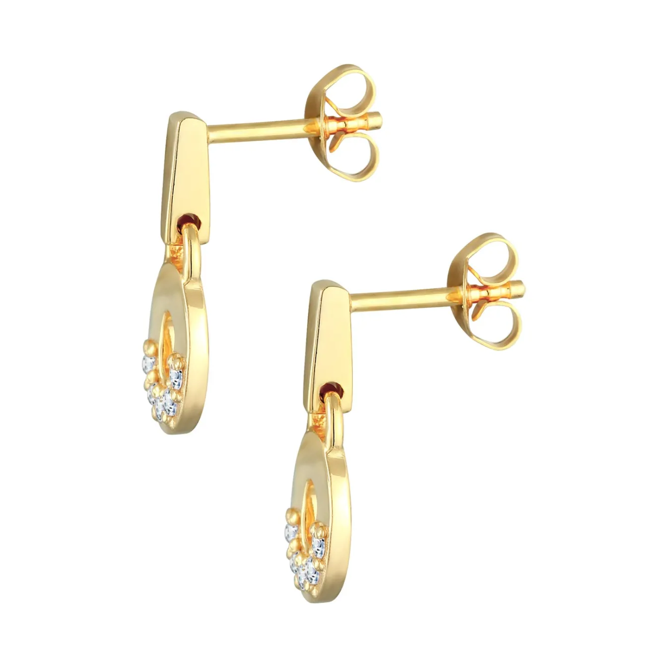 Elli "Ohrhänger Rund Geo | Diamant (0.15 ct.)< Ohrringe|Vergoldet