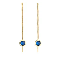 Elli "Ohrhänger| Saphir ( Blau )< Ohrringe|Vergoldet