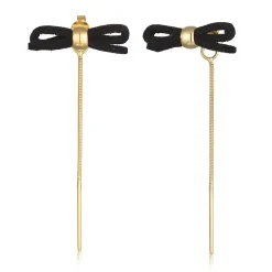 Elli "Ohrhänger Schleife | Lederoptik< Symbol-schmuck|Ohrringe