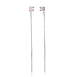 Elli "Ohrhänger| Zirkonia ( Pink )< Ohrringe|Silber