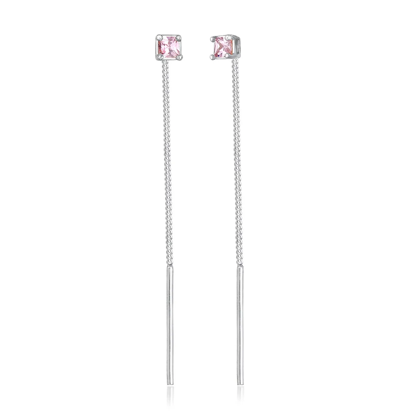 Elli "Ohrhänger| Zirkonia ( Pink )< Ohrringe|Silber