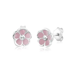 Elli "Ohrring Blume | Kristall (Weiß)<Kinder Symbol-schmuck|Kinderschmuck