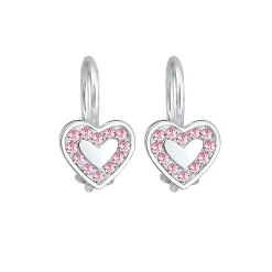 Elli "Ohrring Herz | Kristall ( Rosa )<Kinder Symbol-schmuck|Herz-schmuck
