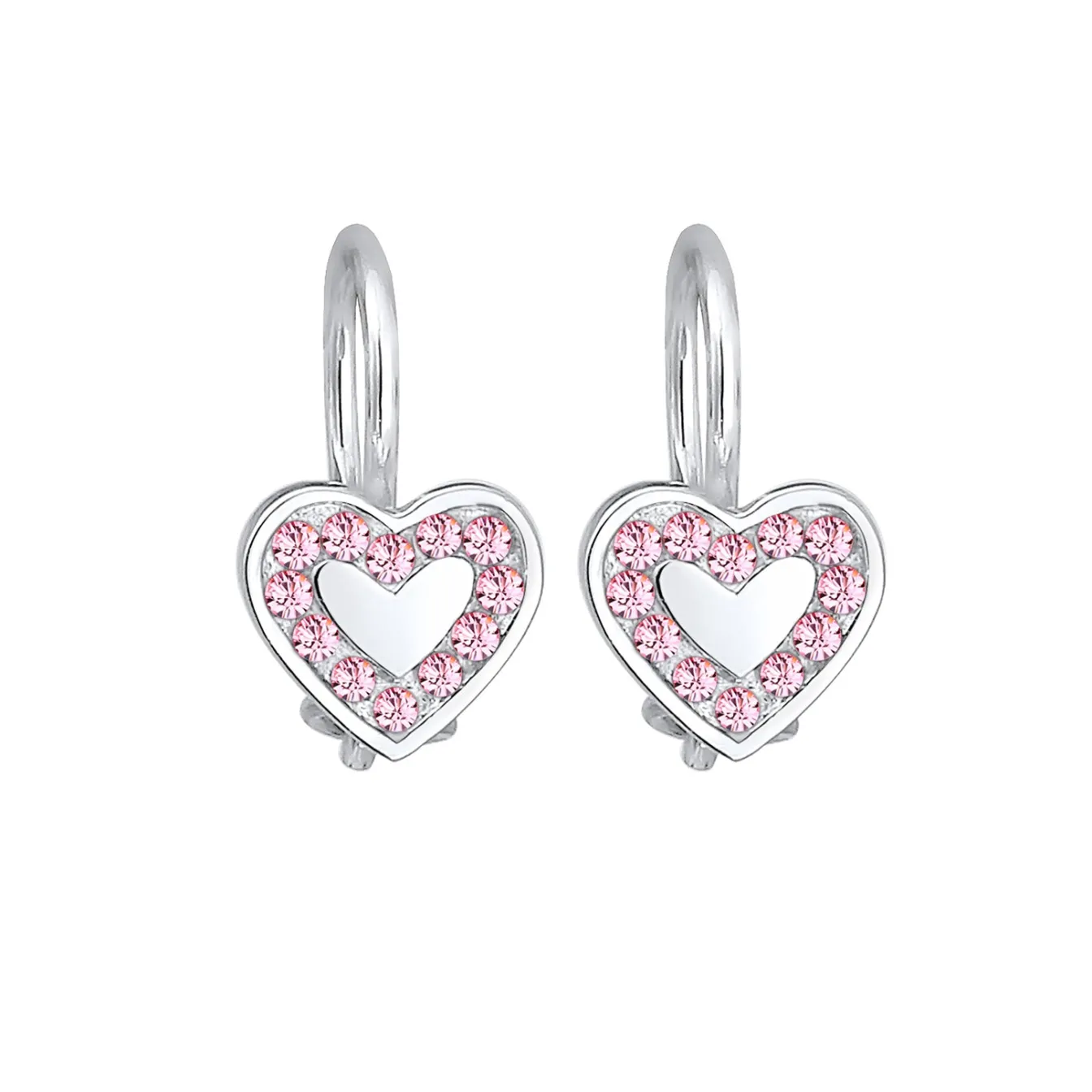Elli "Ohrring Herz | Kristall ( Rosa )<Kinder Symbol-schmuck|Herz-schmuck