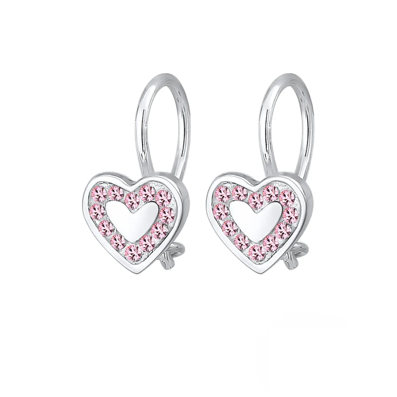 Elli "Ohrring Herz | Kristall ( Rosa )<Kinder Symbol-schmuck|Herz-schmuck