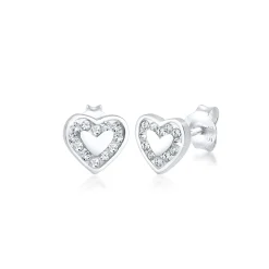 Elli "Ohrring Herz | Kristall ( Weiß )<Kinder Herz-schmuck|Symbol-schmuck