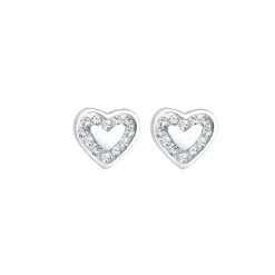 Elli "Ohrring Herz | Kristall ( Weiß )<Kinder Herz-schmuck|Symbol-schmuck