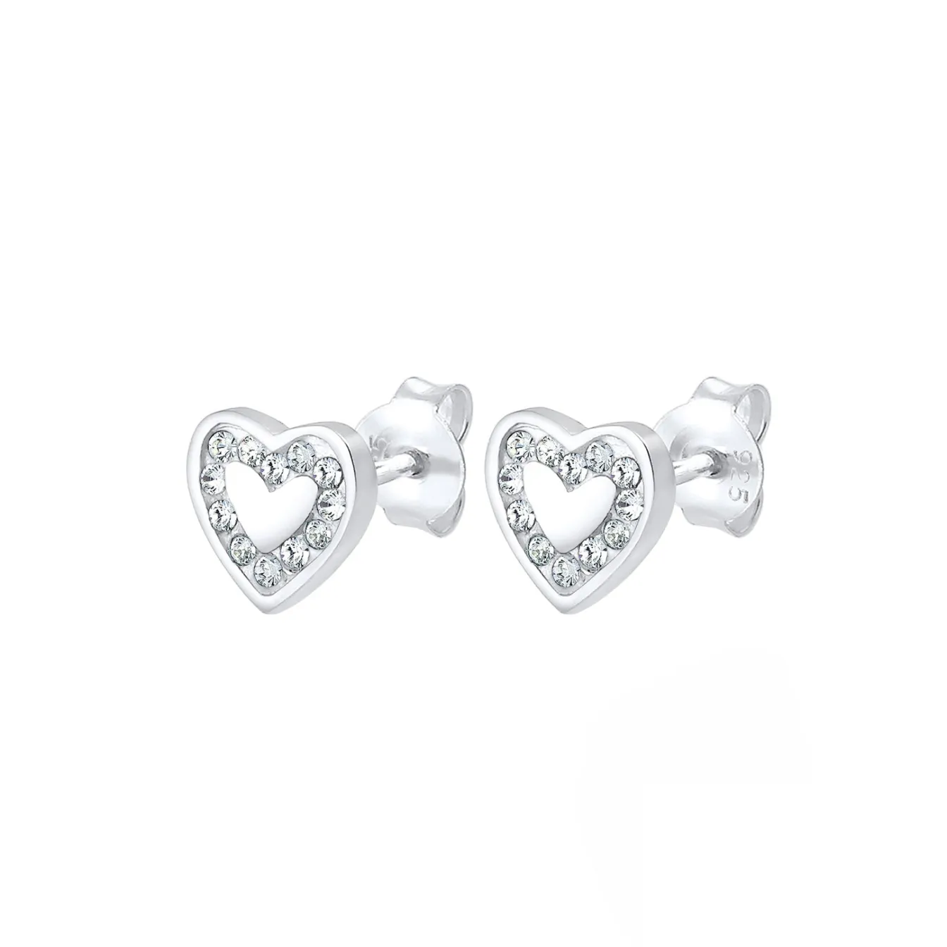 Elli "Ohrring Herz | Kristall ( Weiß )<Kinder Herz-schmuck|Symbol-schmuck
