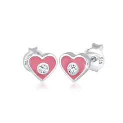 Elli "Ohrring Herz | Kristall (Weiß)<Kinder Symbol-schmuck|Herz-schmuck