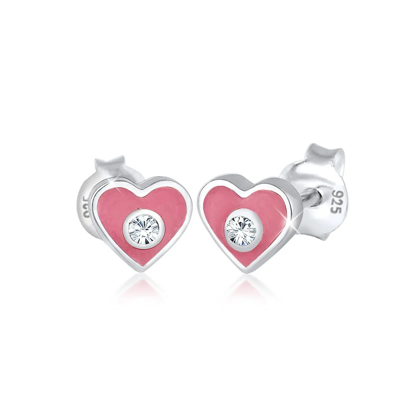 Elli "Ohrring Herz | Kristall (Weiß)<Kinder Symbol-schmuck|Herz-schmuck