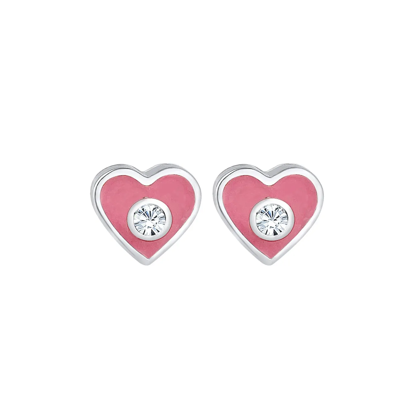 Elli "Ohrring Herz | Kristall (Weiß)<Kinder Symbol-schmuck|Herz-schmuck