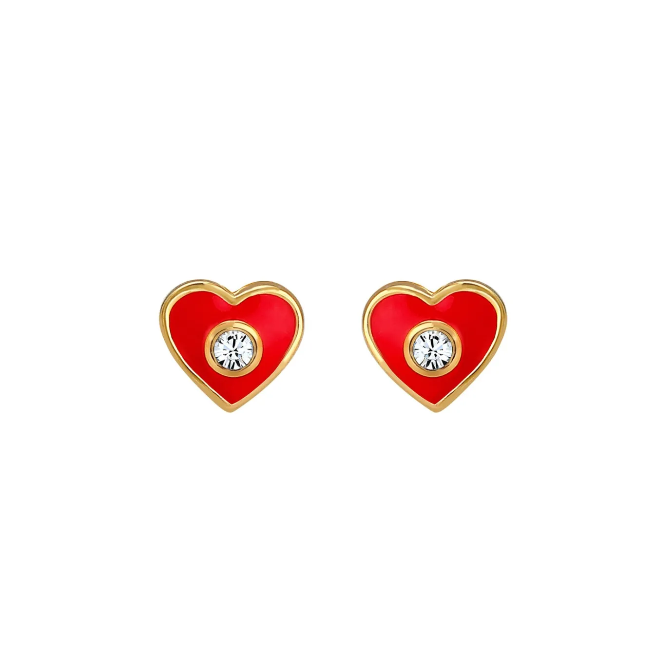 Elli "Ohrring Herz | Kristall (Weiß)<Kinder Symbol-schmuck|Herz-schmuck