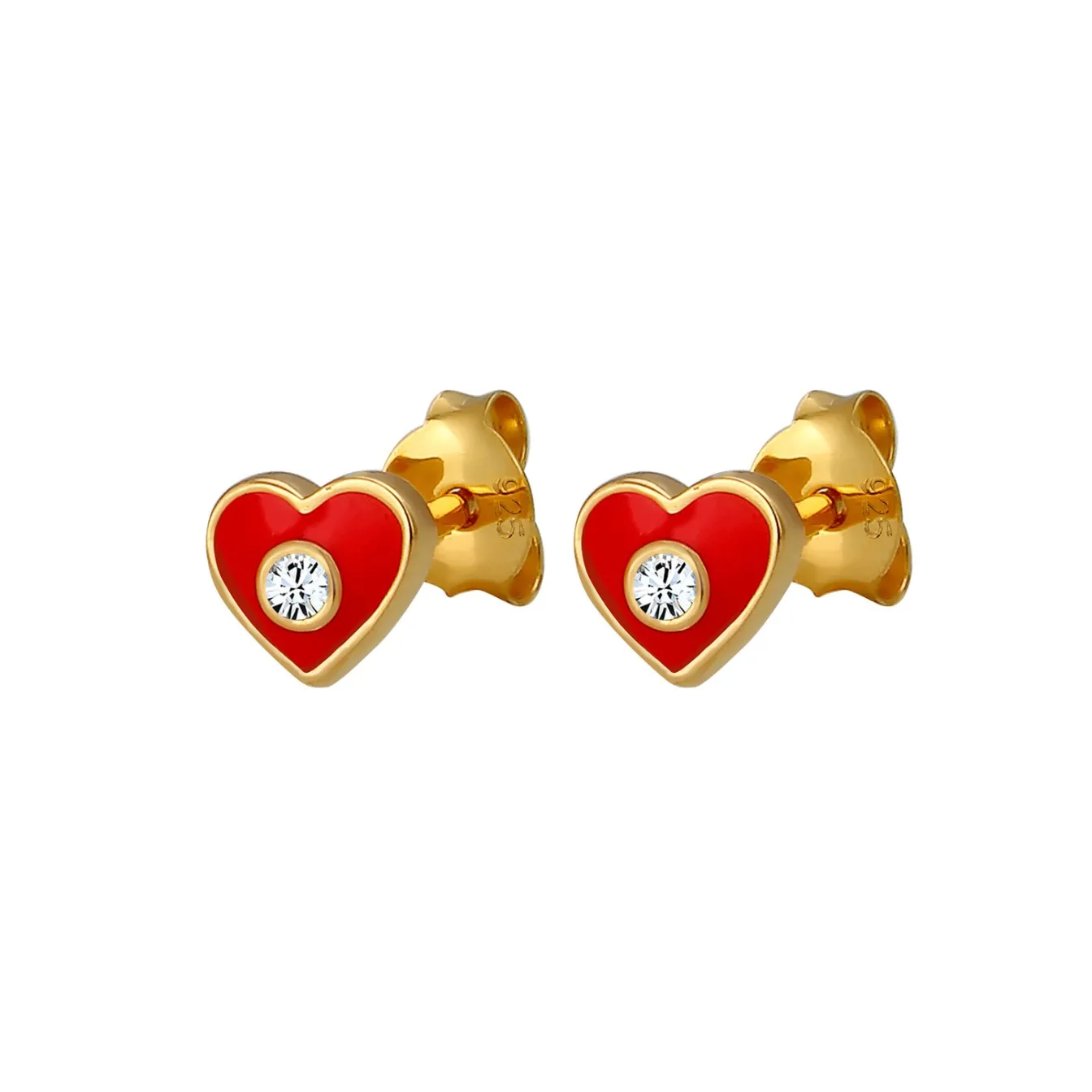 Elli "Ohrring Herz | Kristall (Weiß)<Kinder Symbol-schmuck|Herz-schmuck
