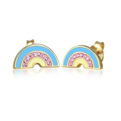 Elli "Ohrring Regenbogen | Kristall ( Rosa )<Kinder Symbol-schmuck|Kinderschmuck