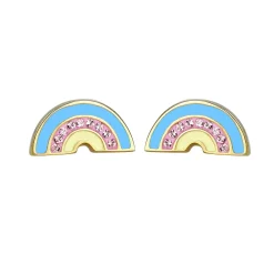 Elli "Ohrring Regenbogen | Kristall ( Rosa )<Kinder Symbol-schmuck|Kinderschmuck