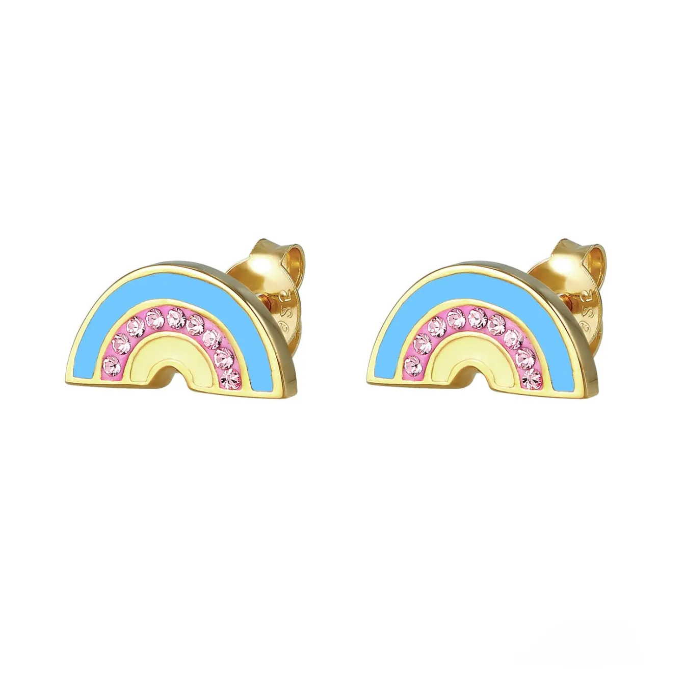 Elli "Ohrring Regenbogen | Kristall ( Rosa )<Kinder Symbol-schmuck|Kinderschmuck