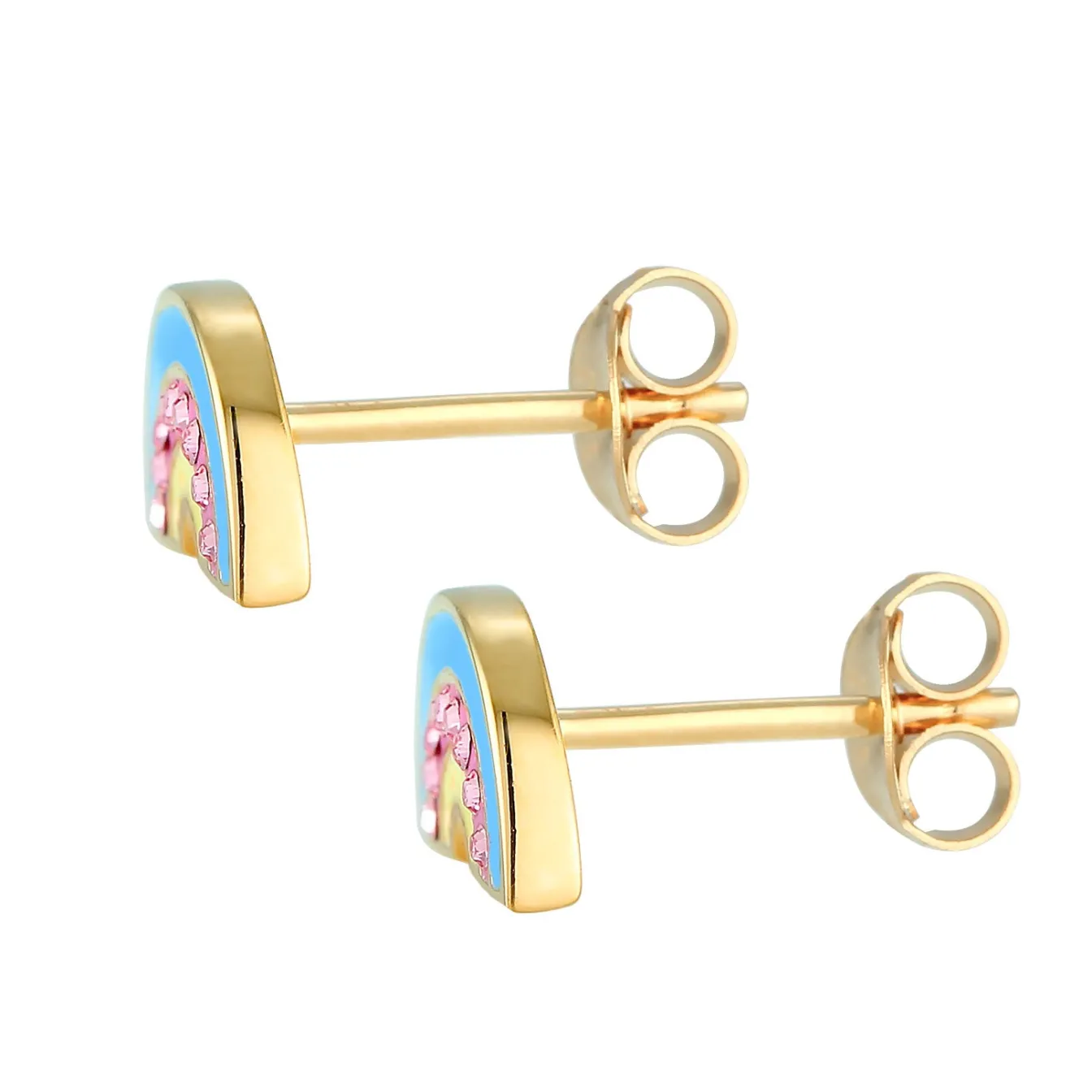Elli "Ohrring Regenbogen | Kristall ( Rosa )<Kinder Symbol-schmuck|Kinderschmuck