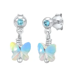 Elli "Ohrring Schmetterling | Kristall ( Weiß )<Kinder Kinderschmuck