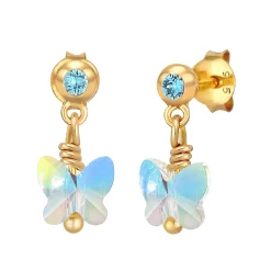 Elli "Ohrring Schmetterling | Kristall ( Weiß )<Kinder Kinderschmuck