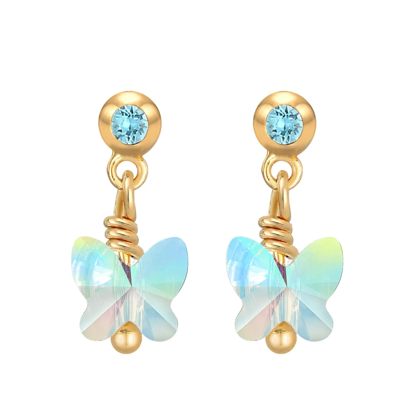 Elli "Ohrring Schmetterling | Kristall ( Weiß )<Kinder Kinderschmuck