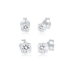 Elli "Ohrringset | Kristall ( Weiß )< Ohrringe|Silber