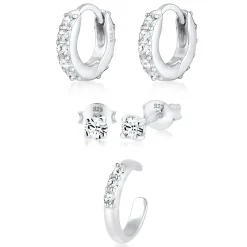 Elli "Ohrringset | Kristall (Weiß)< Ohrringe|Silber