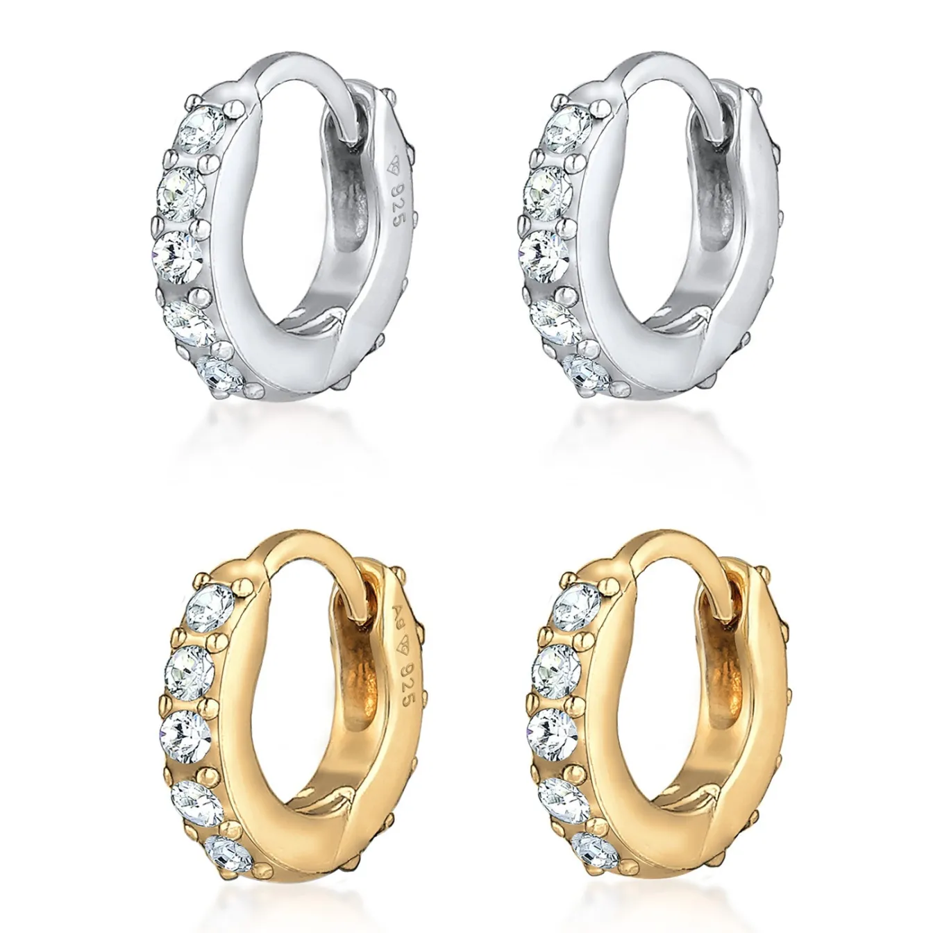 Elli "Ohrringset | Kristall (Weiß)< Ohrringe|Silber