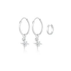 Elli "Ohrringset | Kristall (Weiß)< Ohrringe|Silber