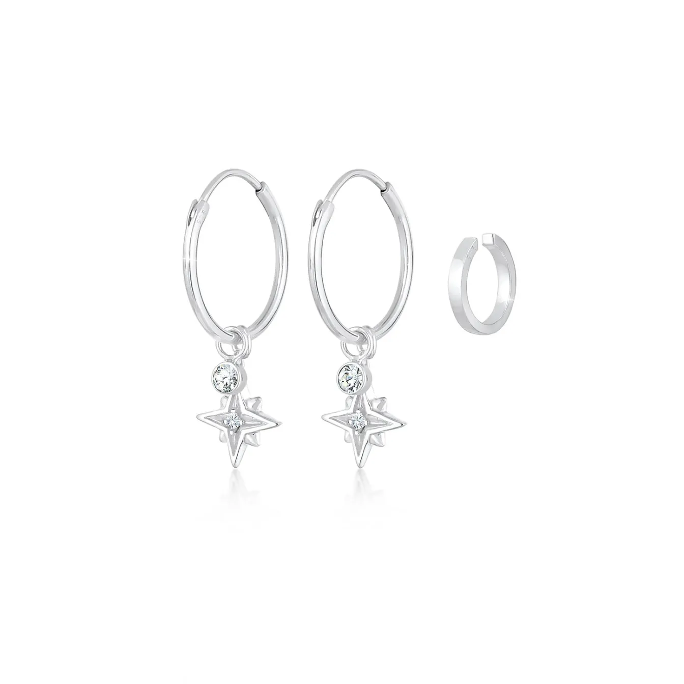 Elli "Ohrringset | Kristall (Weiß)< Ohrringe|Silber