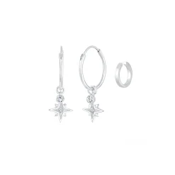 Elli "Ohrringset | Kristall (Weiß)< Ohrringe|Silber