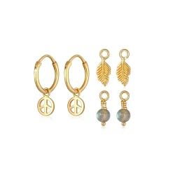 Elli "Ohrringset | Labradorit ( Grau )< Ohrringe|Silber