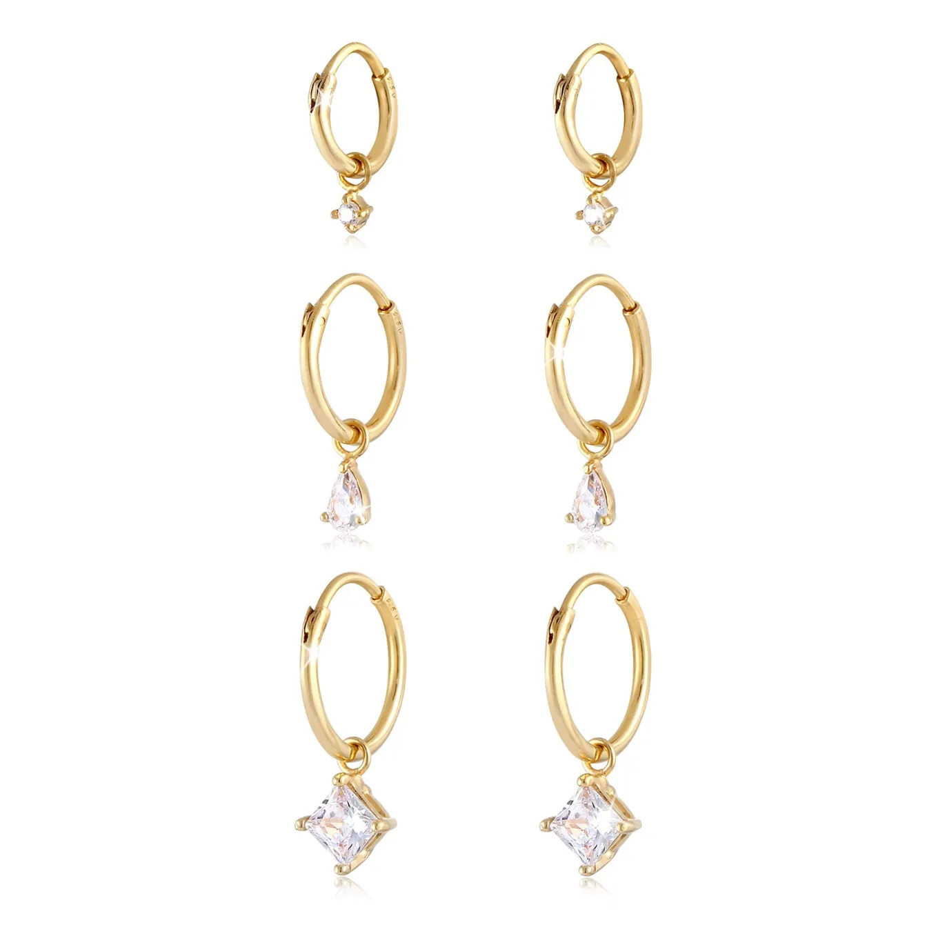 Elli "Ohrringset | Zirkonia ( Weiß )< Ohrringe|Silber