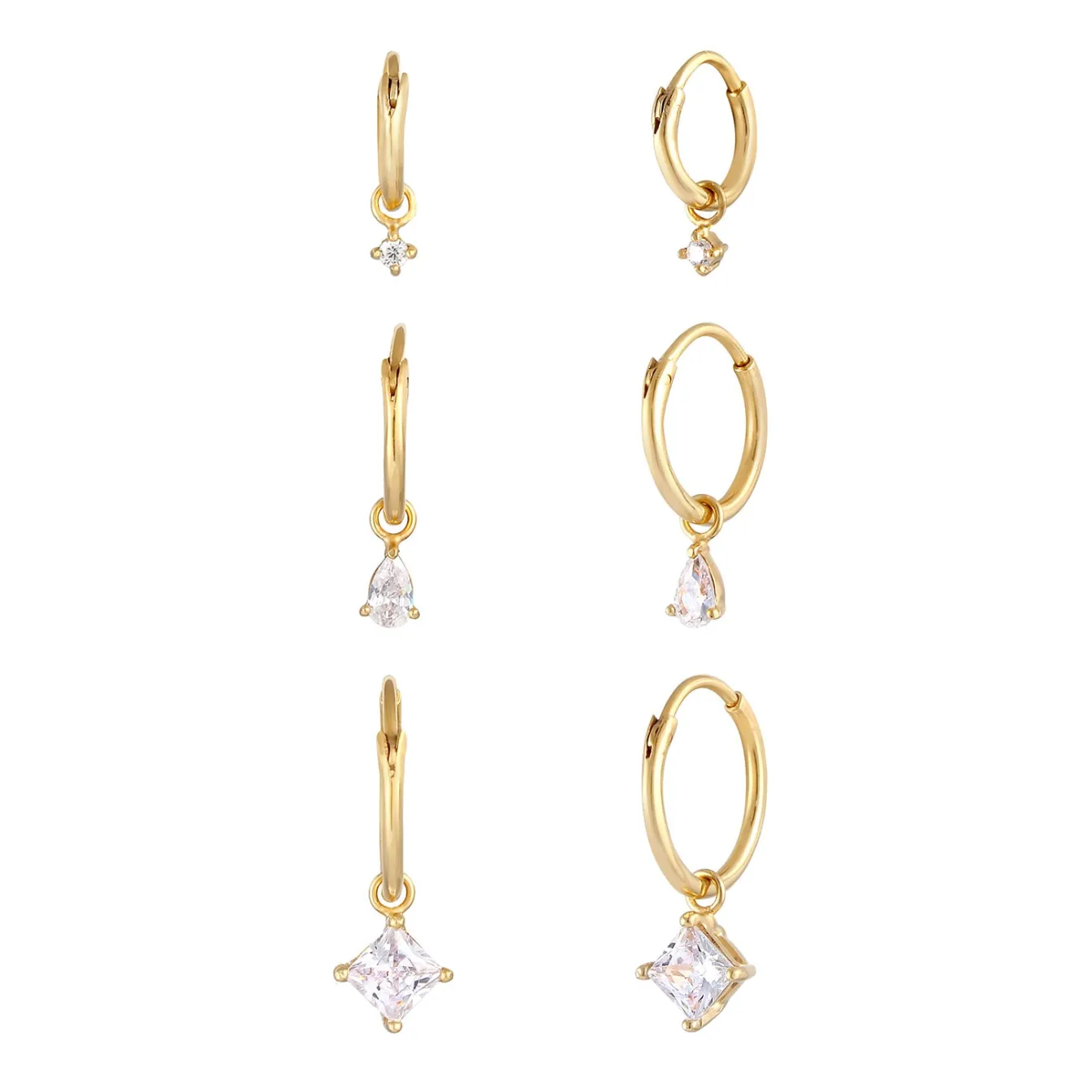 Elli "Ohrringset | Zirkonia ( Weiß )< Ohrringe|Silber