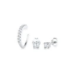 Elli "Ohrringset | Zirkonia ( Weiß )< Roségold|Ohrringe