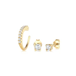 Elli "Ohrringset | Zirkonia ( Weiß )< Roségold|Ohrringe