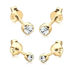 Elli "Ohrringset Basic | Kristall (Weiß)< Silber|Roségold