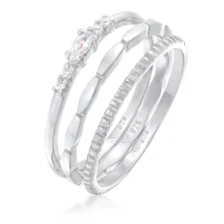 Elli "Ohrringset Filigran | Zirkonia (Weiß)< Ringe|Silber