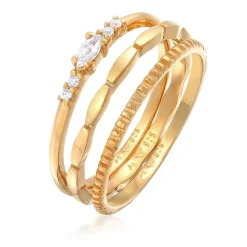 Elli "Ohrringset Filigran | Zirkonia (Weiß)< Ringe|Silber