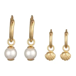 Elli "Ohrring-Set Muschel | Muschelkernperle< Perlen|Ohrringe