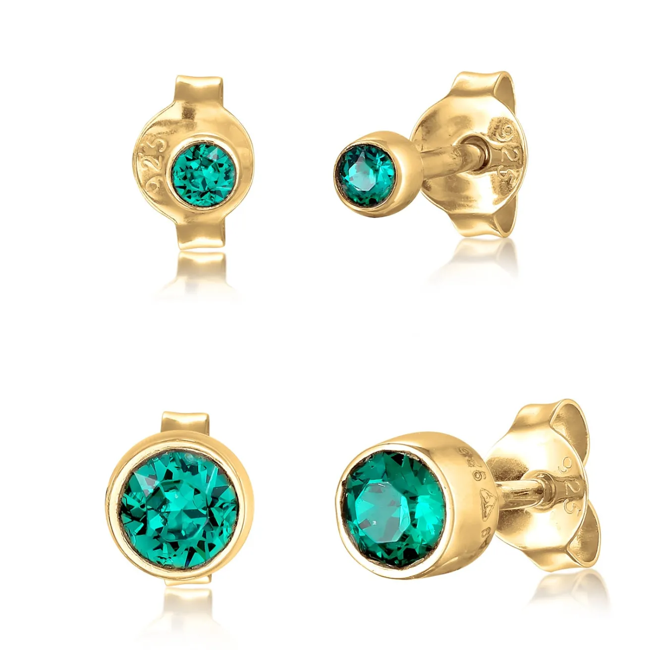 Elli "Ohrringset Rund | Kristall (Grün)< Schmucksets|Schmucksets