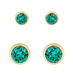 Elli "Ohrringset Rund | Kristall (Grün)< Schmucksets|Schmucksets