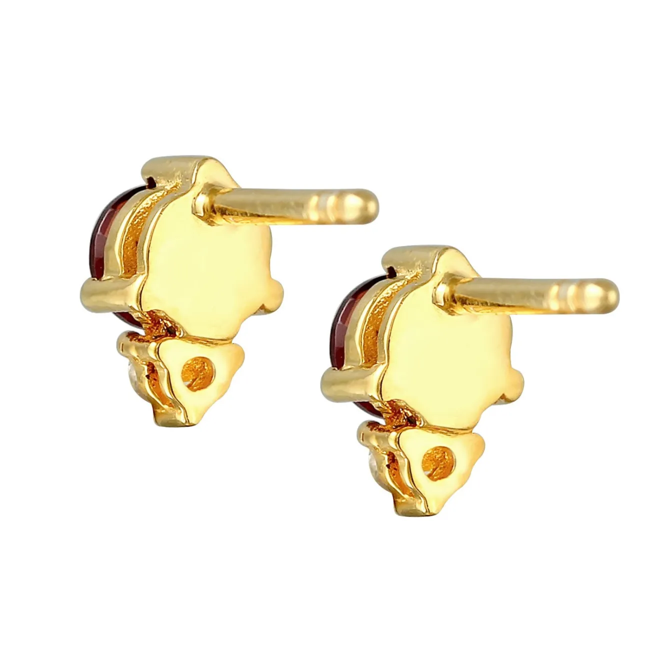 Elli "Ohrstecker | Granat (rot), Topas (weiß)< Ohrringe|Vergoldet