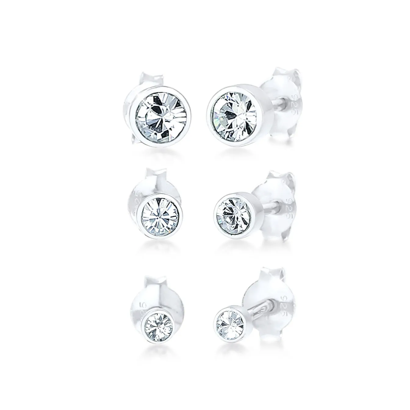Elli "Ohrstecker | Kristall ( Weiß )< Roségold|Ohrringe