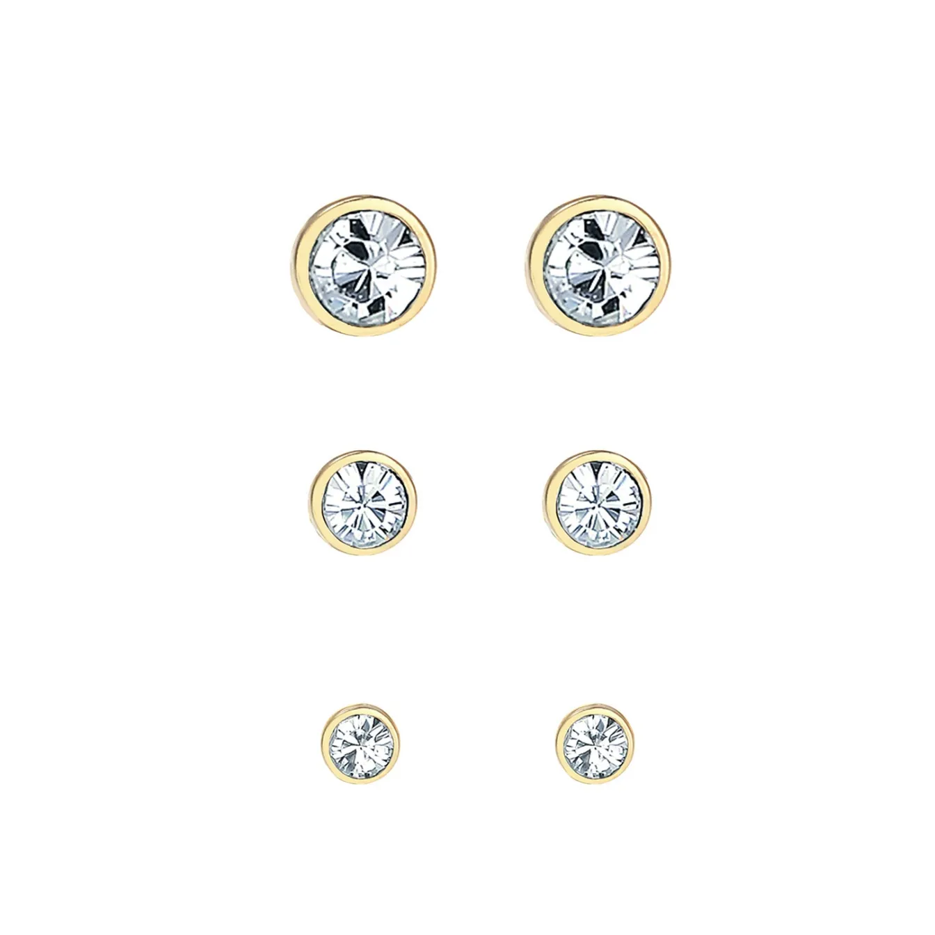 Elli "Ohrstecker | Kristall ( Weiß )< Roségold|Ohrringe