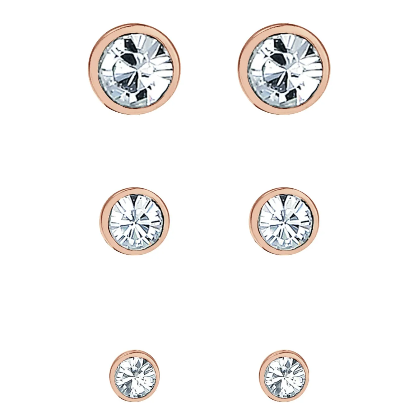 Elli "Ohrstecker | Kristall ( Weiß )< Roségold|Ohrringe